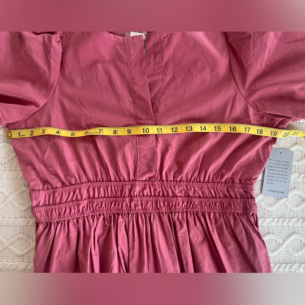 New! StitchDrop Raspberry Cotton MIDI Dress Short Sleeve Women’s size Large - Picture 12 of 16